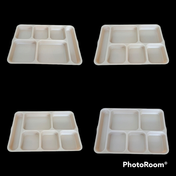 Set of 4 vintage school lunch tray cambro 10146DCW Huntington beach Made… - Picture 4 of 16